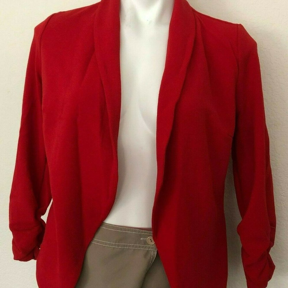POGTMM Women 3/4 Sleeve Blazer Open Front Cardigan